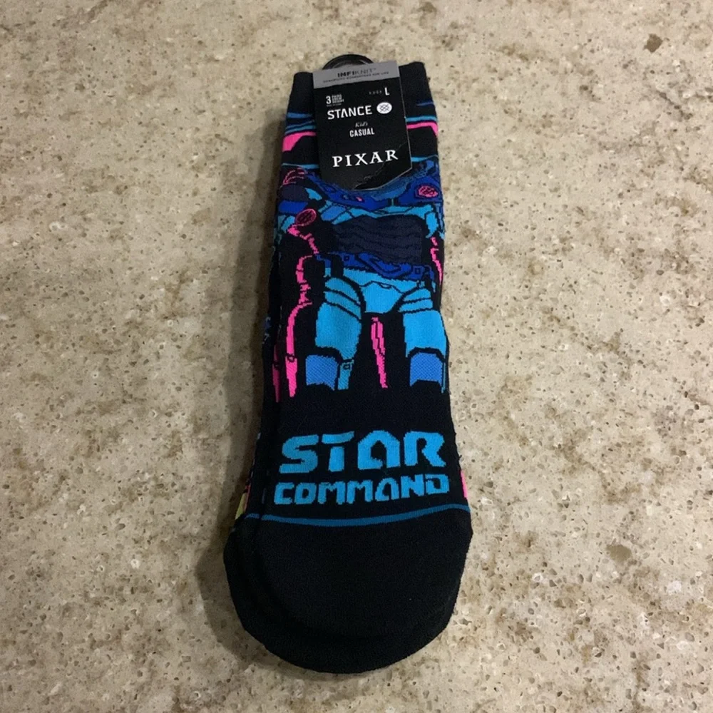 NWT STANCE Pixar x Stance Lightyear Kids Crew Socks 3 Pack Size Large